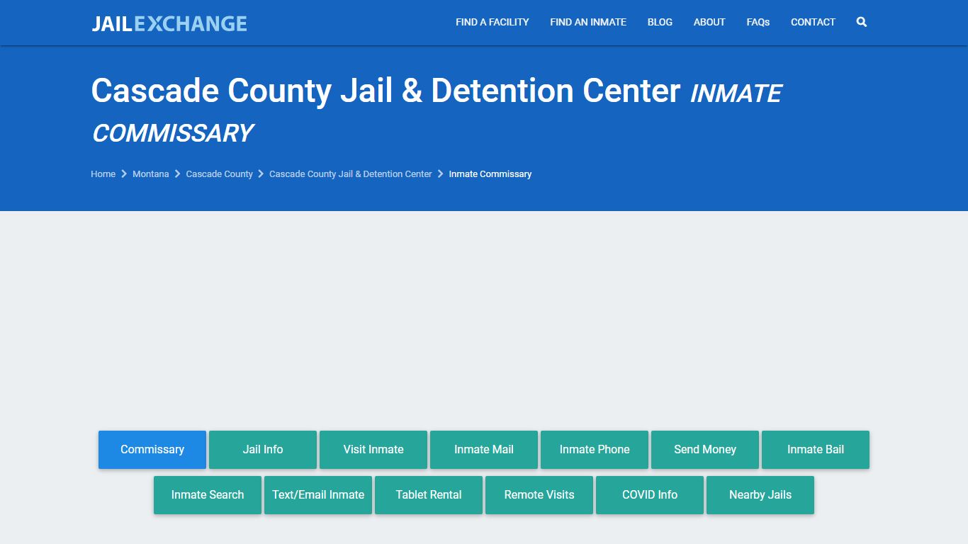 Cascade County Jail & Detention Center Commissary, Care ...